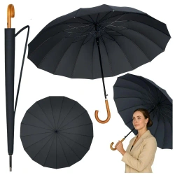 Parasol automatyczny z pokrowcem czarny 115cm - Leantoys