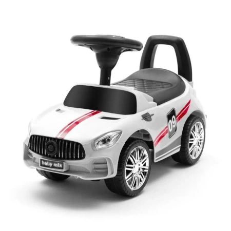 Jeździk dziecięcy z dźwiękiem Racer biały - Baby Mix