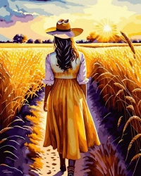 Malowanie po numerach + złota farba - Dziewczyna z - Twoje Hobby