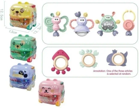 Zestaw grzechotek w walizce 5szt MIX - Merkpol