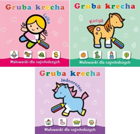 Gruba krecha PAKIET Lalka+ Jednorożec+ Kucyk Malowanki Marta Ostrowska - Praca zbiorowa