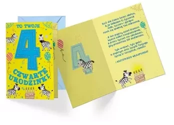 Karnet B6 PR-286 Urodziny 4 - Kukartka