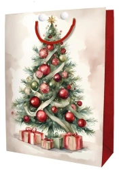 Torebka ozdobna Święta BN Choinka czerwona średnia - DaVinci