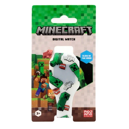 Zegarek cyfrowy silikonowy świeci Minecraft - Puckator