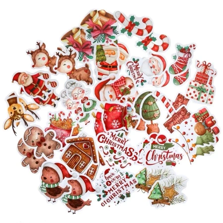 Naklejki winylowe Boże Narodzenie 4-6cm 46szt - Dalprint dpCraft