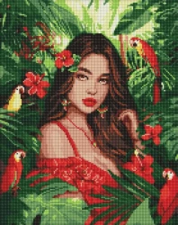 Diamentowa mozaika - Tropikalna księżniczka 40x50 - Ideyka