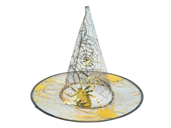 Kapelusz czarownicy czarno-złoty przeźroczysty - MFP