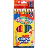 Kredki ołówkowe trójkątne Colorino Kids 12 kolorów z temperówką - PATIO