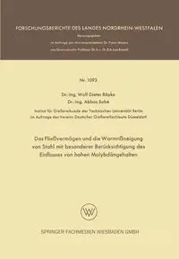 Das Fliessvermogen Und Die Warmrissneigung Von Stahl Mit Besonderer Berucksichtigung Des Einflusses Von Hohen Molybdangehalten - Ropke Wolf Dieter