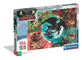 Puzzle 104 Super Kolor How To Train Your Dragon - Clementoni