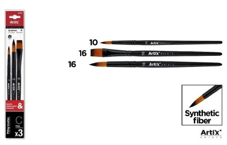 Pędzle syntetyczne zestaw C 3szt - Artix