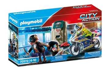 Playmobil Policyjny motor Pościg za przestępcą 70572
