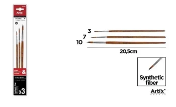 Profesjonale pędzle malarskie 3szt - Artix