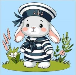 Malowanie po numerach - Sailor Bunny 25x25cm - Qbee