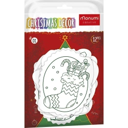 Zawieszki na choinkę do kolorowania 12szt - Monumi