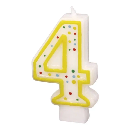 Świeczka cyferka 4 kropki 7,3cm - Amscan