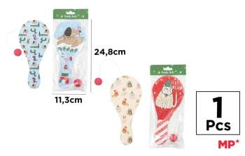 Paletka z piłką na gumce świąteczna MIX - MP Main Paper