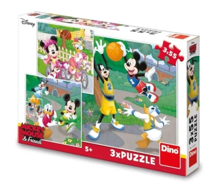Puzzle 3x55 Myszka Miki Sportowcy - Dino Toys