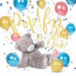 Kartka urodzinowa holograficzna 3D Miś z... - Carte Blanche Greetings Ltd.