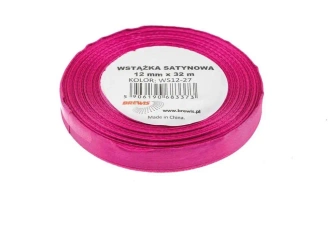 Wstążka satynowa fuksja 12mmx32m - Brewis