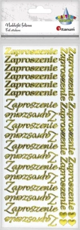 Naklejki foliowe napis Zaproszenie 28szt - Titanum