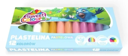 Plastelina kwadratowa pastelowa 12 kolorów - Sweet colours