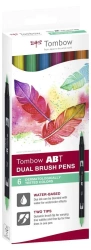 Flamastry Brush pen dwustronne 6 kolorów - Tombow