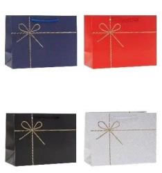 Torebka ozdobna 40x31x12cm hot-stamp mix ROZETTE