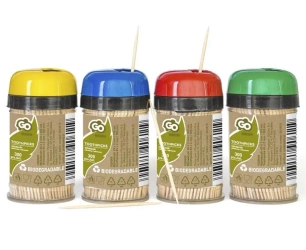 Wykałaczki w pudełku plastikowym 65x2mm MIX 300szt - Godan