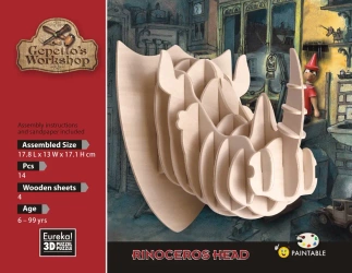 Łamigłówka drewniana Gepetto Głowa Nosorożca - EUREKA 3D