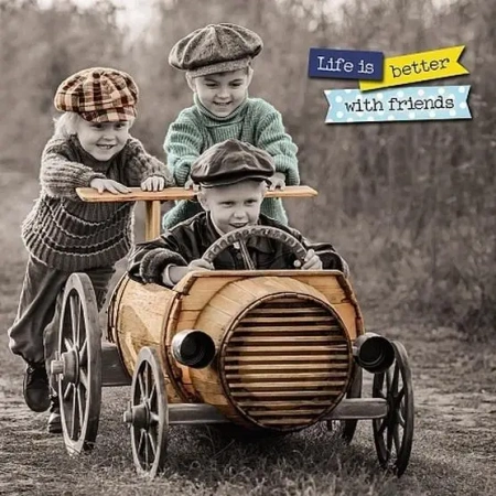 Karnet holograficzny 3D - Boys in car - Carte Blanche Greetings Ltd.