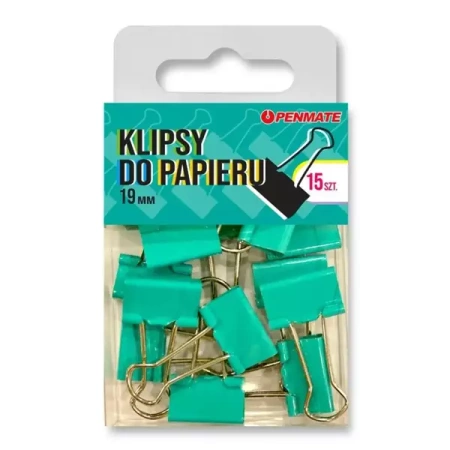 Klipsy do papieru Penmate Turkusowy 19 mm TT8323