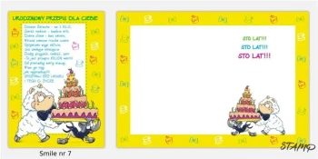 Karnet Smile B6 + koperta wzór nr 07 Urodziny - Stamp