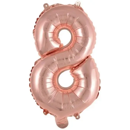 Balon foliowy mini cyfra 8 różowe złoto 29x40cm - Amscan