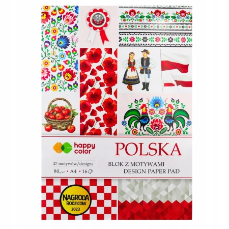 Blok z motywami A4 16k 80g 27 motywów Polska Happy Color