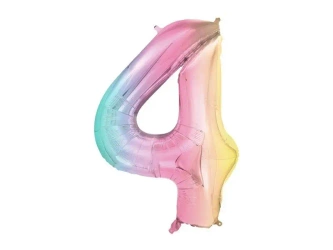 Balon foliowy 4 pastelowy tęczowy 86cm - PartyDeco