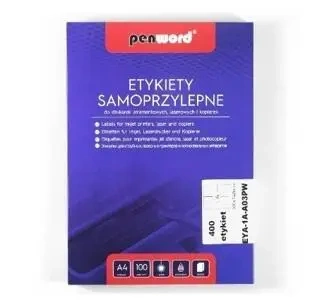 Etykiety samoprzylepne A4/100K 4x105x148mm - Penword