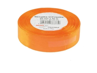 Wstążka satynowa pomarańczowa 25mmx32m - Brewis