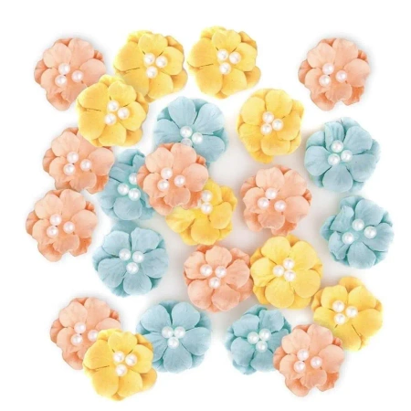 Kwiaty papierowe pastel 4cm 24szt - Dalprint dpCraft