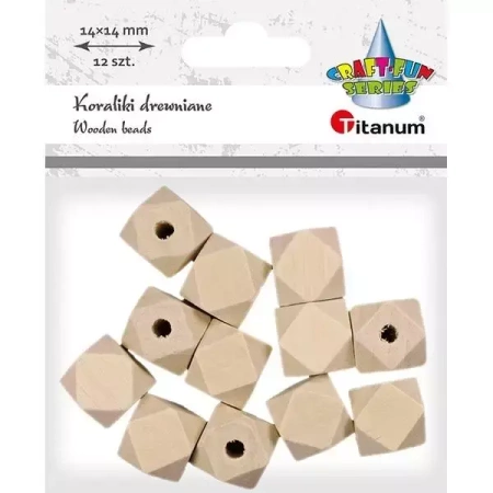 Koraliki drewniane kostki ścięte 12szt - Titanum