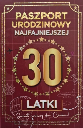 Karnet Urodziny 30 Nowy paszport damskie - YEKU
