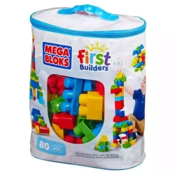 Mega Bloks. CYP72 First Builders. Klocki w niebieskiej torbie, 80 elementów