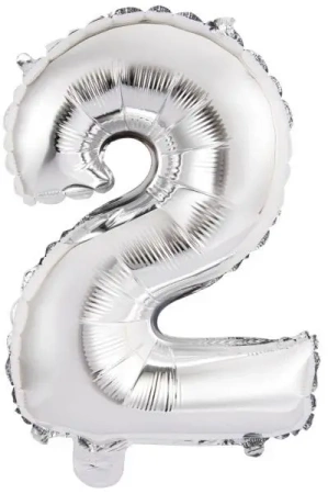 Balon foliowy mini cyfra 2 srebrna 37,5x40cm - Amscan