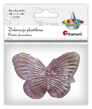 Dekoracje samoprzylepne motyle 80x62mm 2szt - Titanum