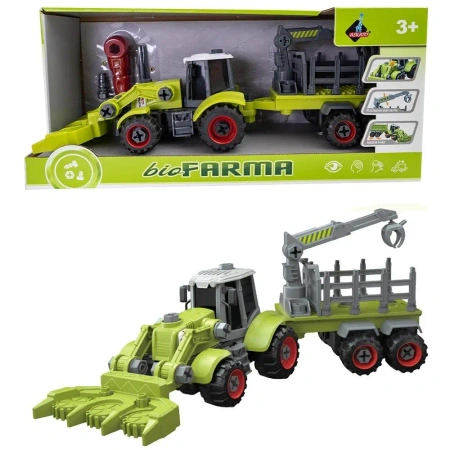 Traktor z łyżką i przyczepą do skręcania - Askato