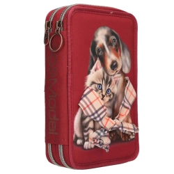 Piórnik podwójny z wyposażeniem Top Model Fur Ever Friends 13674A - DEPESCHE