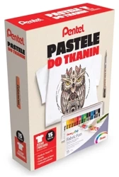 Pastele do tkanin z koszulką 15 kolorów - PENTEL