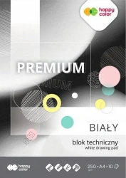 Paczka Blok techniczny biały A4 Premium 250g Happy Color 20 sztuk