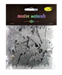 Komety z pianki brokatowej srebrne ok 50szt - Galeria Hobby