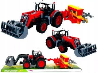 57cm TRAKTOR Z TUREM I NAPĘDEM + MASZYNA ROLNICZA ZAGRABIARKA 3810